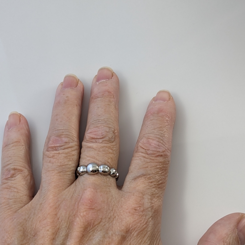 Polished Stainless Steel Little Bubbles Ring